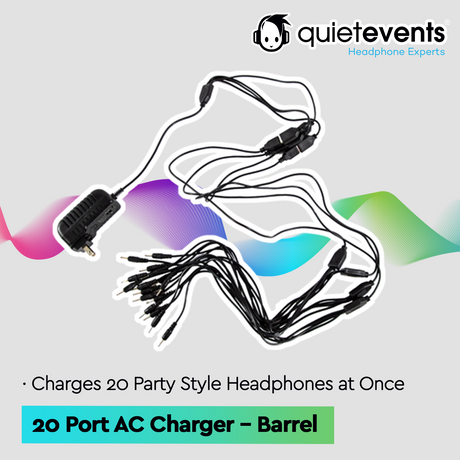 AC Wall Power Adapter to Barrel - 20 Headphone Charging Set (P)(M)