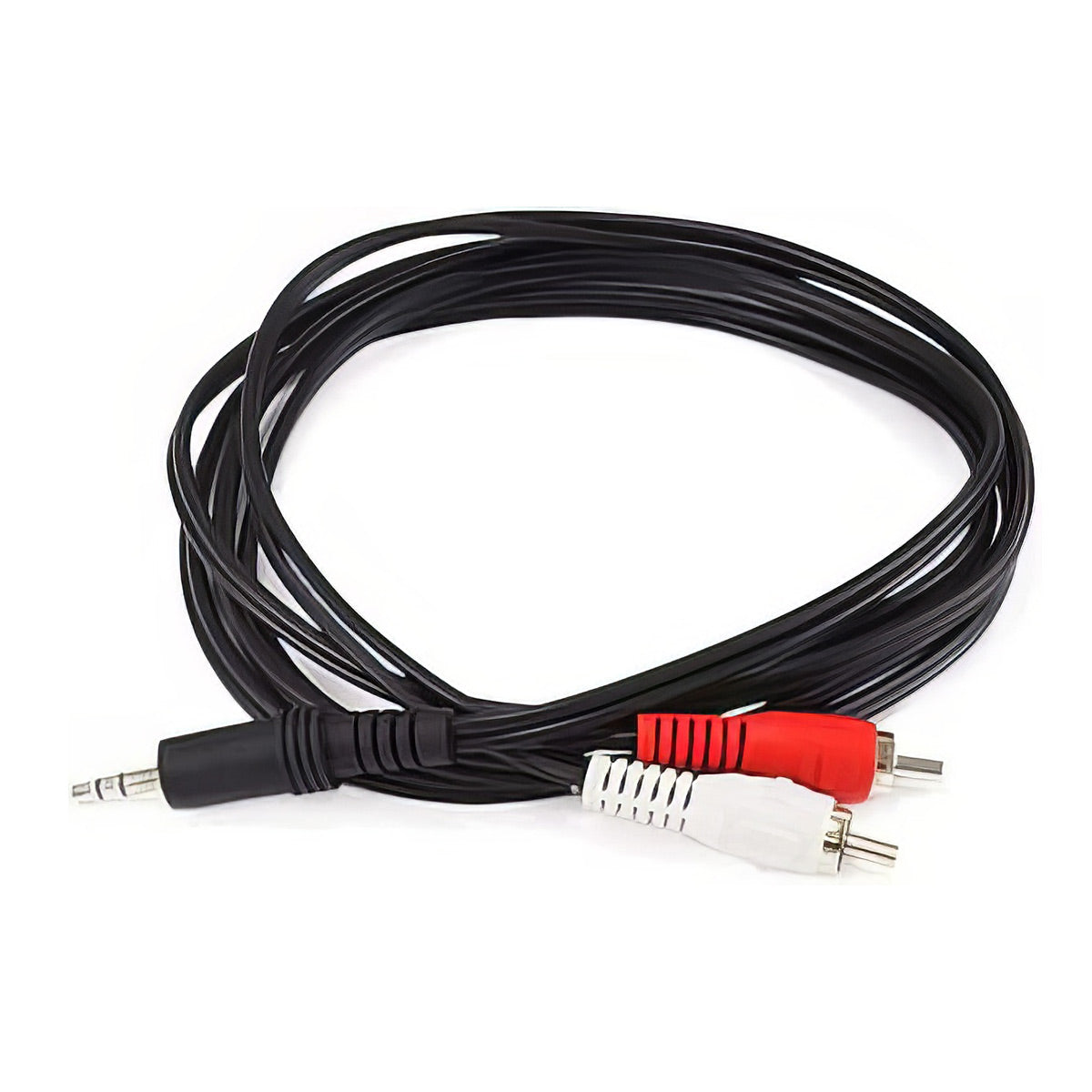 Audio/Stereo Cable - Single 3.5mm TRS Plug to Dual RCA Plug, Mp3 Player/Phone Headphone Output to Home Audio System, 6 Feet, Black