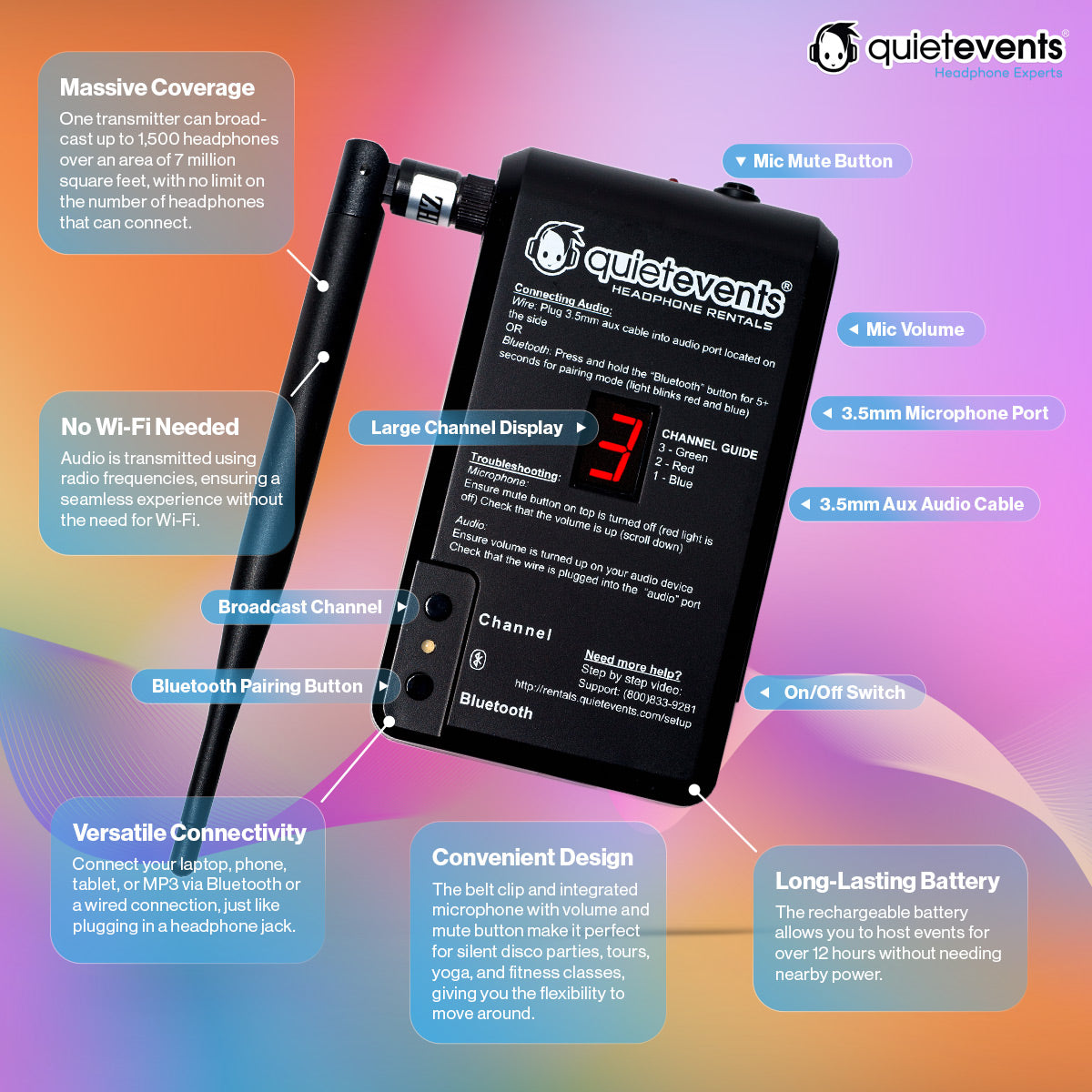 Pulse Mobile Transmitter (3CH) - Silent Disco