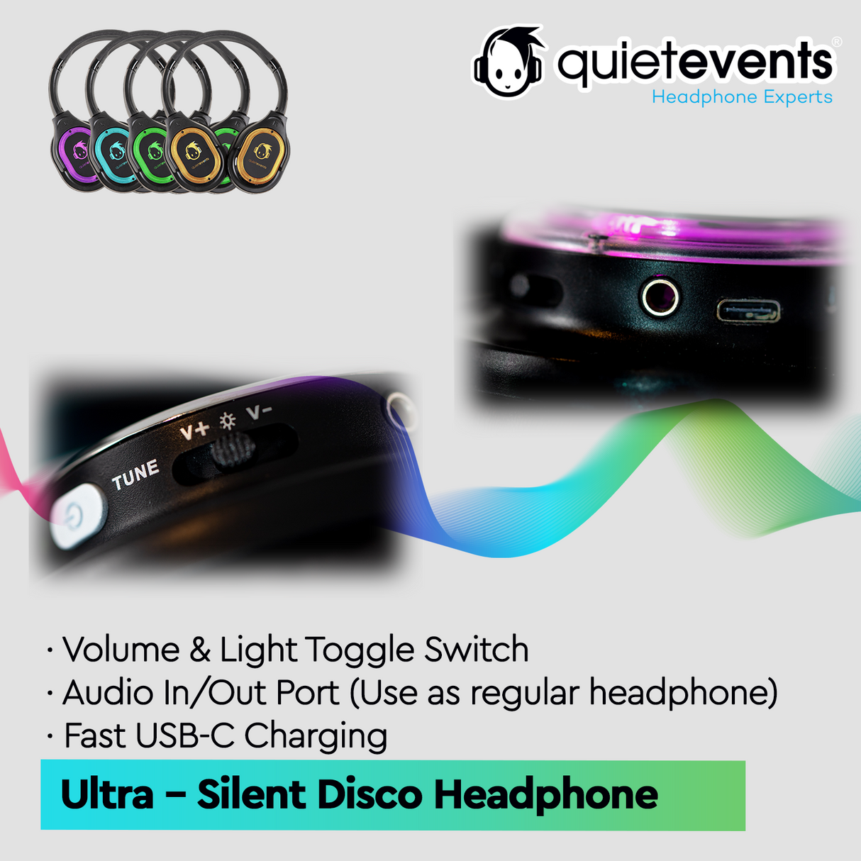 Ultra1 900 (10CH) - Silent Disco Headphone