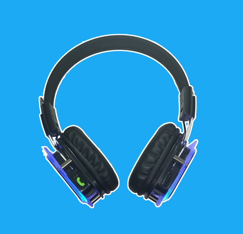 Glowing Bluetooth Headphones Over Ear, Hi-Fi Stereo, Foldable, with Hard case