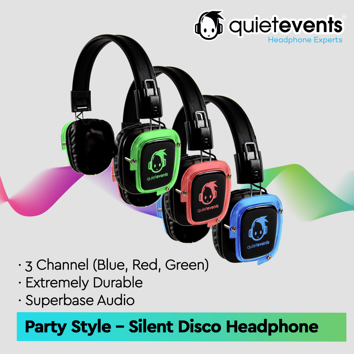 Silent Disco Headphone (P) - 3 CH Party
