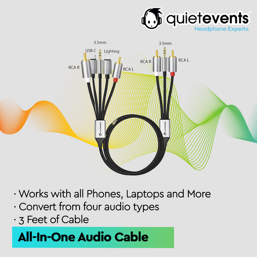 All-in-One Audio Cable (RCA / USB C / Lighting / 3.5mm to RCA / 3.5mm )