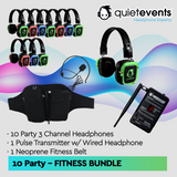 Fitness Bundle - 10 Headphones + 1 Transmitter Silent Disco Bundle (3CH Party)(P)