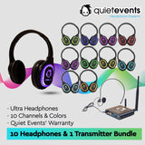 Conference & Meetings Bundle - 10 Headphones + 1 Transmitter Silent Disco Bundle (10CH Ultra)(U)