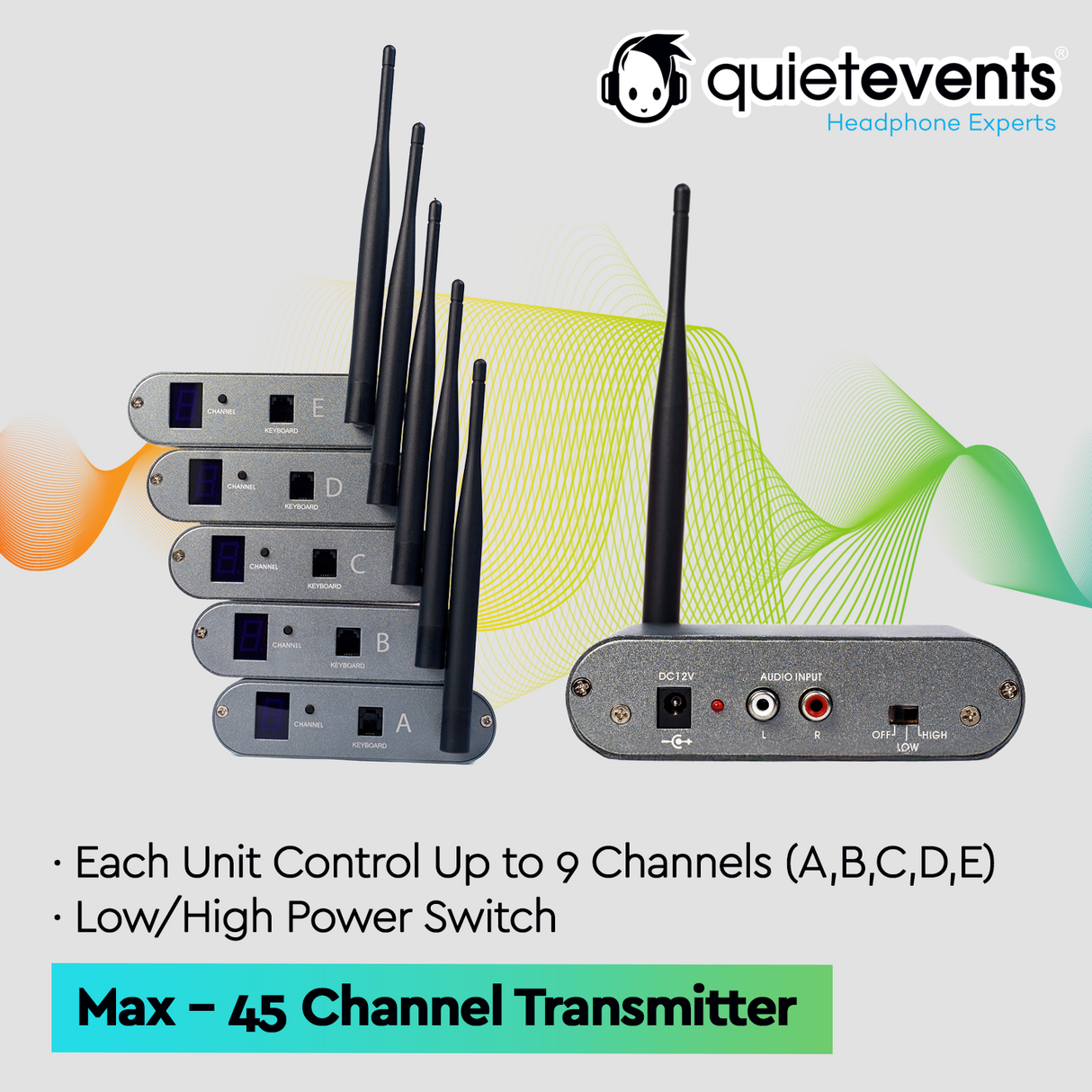 Silent Disco Transmitter (M) - 45 ch Max
