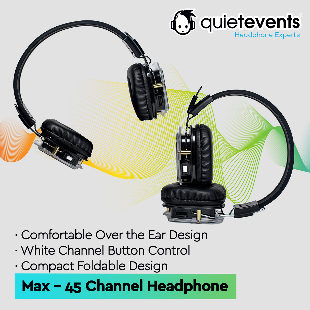 Silent Disco Headphones (M) - 45 CH Max