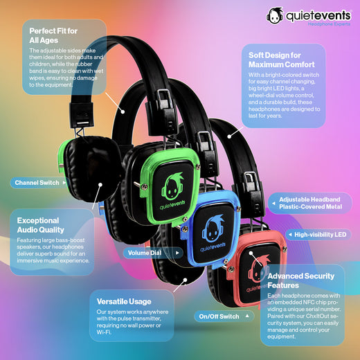 Pulse Party (3CH) - Silent Disco Headphone