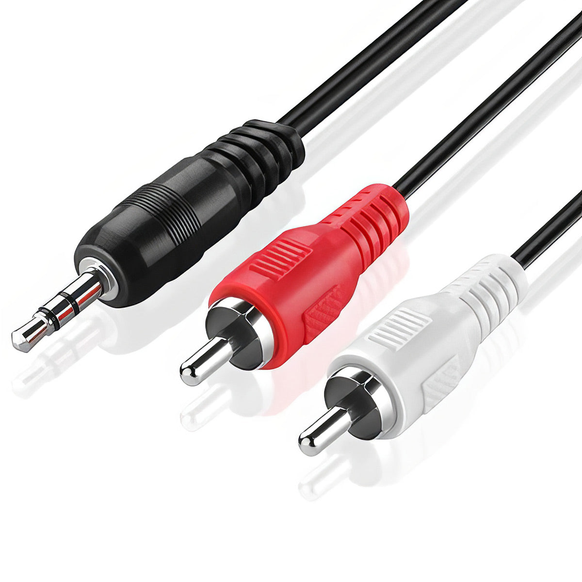 RCA to Aux Cable (5 ft) – 3.5mm Male to 2 RCA Male Audio Cable, Red & White Stereo Y Splitter Adapter for Smartphones, TVs, Laptops, Speakers & Home Audio Systems