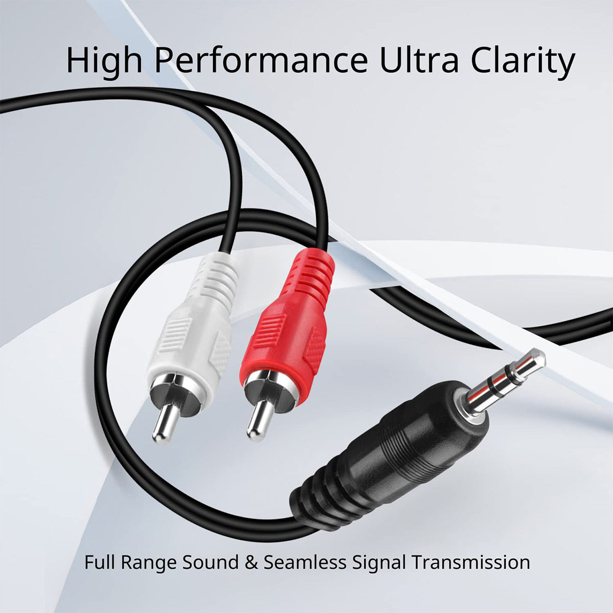 RCA to Aux Cable (5 ft) – 3.5mm Male to 2 RCA Male Audio Cable, Red & White Stereo Y Splitter Adapter for Smartphones, TVs, Laptops, Speakers & Home Audio Systems