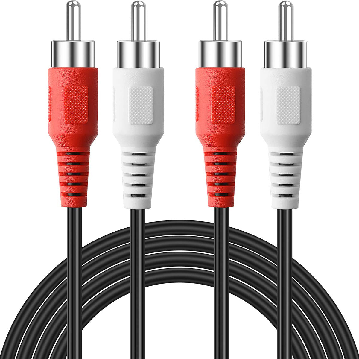 RCA Cables – 2RCA Male to 2RCA Male Stereo Audio Cable (5 ft), Dual Shielded RCA Subwoofer Cord for Home Theater, Amplifier, HDTV, Hi-Fi Stereo & Speaker Systems