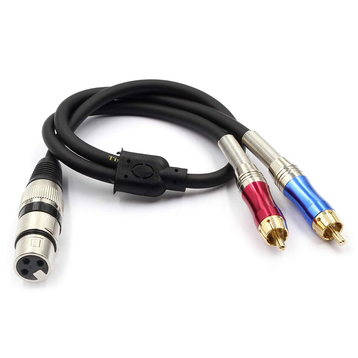 XLR Female to Dual RCA Male Y Splitter Patch Cable (5 ft) – 3-Pin XLR to 2 RCA Stereo Adapter for DJ Controllers, Mixers, Amplifiers, and Home Theater Audio Integration