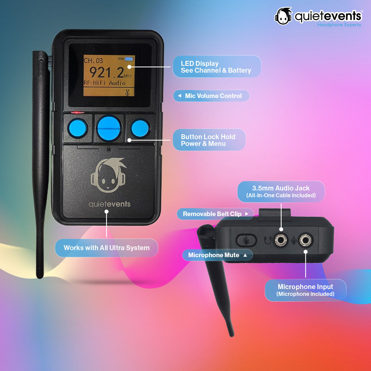 Ultra 900 Mobile Transmitter (13CH) - Silent Disco