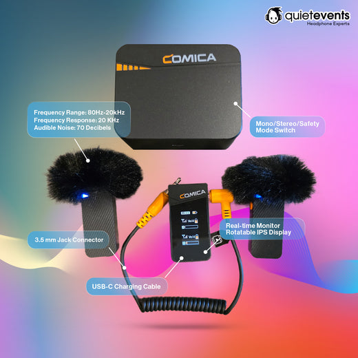 Wireless Dual Lapel Microphone with Charging Case (8 Hour Battery)