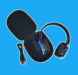 Glowing Bluetooth Headphones Over Ear, Hi-Fi Stereo, Foldable, with Hard case