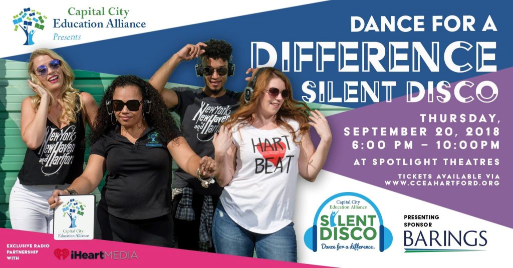 Dance for a difference silent disco event flyer